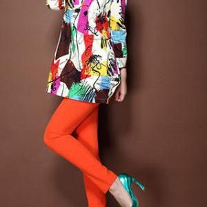 Colorful Block Print Sleeveless Skater Dress Loose..
