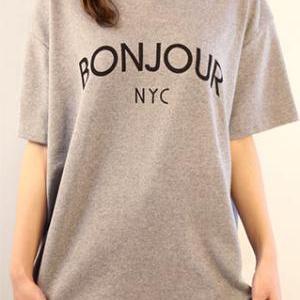 All Match Short Sleeve Letter Print Thick T Shirt Tops [ghyxh36153] on ...