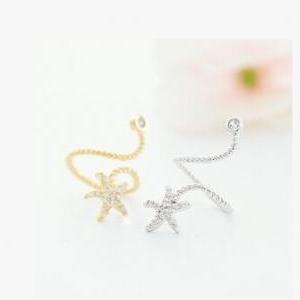 Trendy Diamante Starfish Embellished Spiral Alloy..