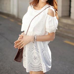 Fashion Hollow Out Crochet Off-shoulder Tops..