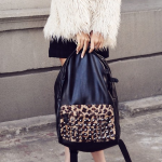 Cool Fashion Pu Leopard Rivet Backpack/bag