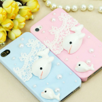 [gryxh3100021]cute Whale Lace Case For Iphone 4/4s