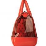 Wave Point Transparent Red Woman Shoulder Bag
