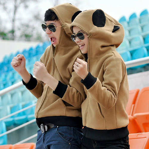 Couple Matching Full Zip Up Hooded Panda Sweatshirt Jacket [ghyxh36112]