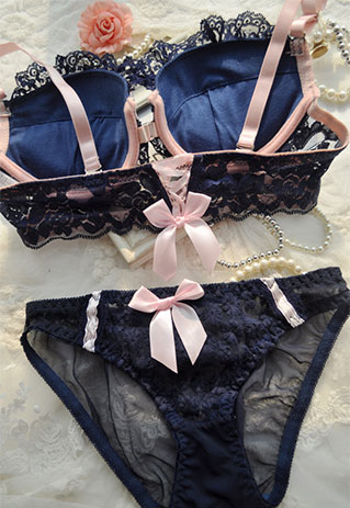 Daisy Lace Padded Push Up Bra And Knickers Set Underwear [ghyxh36113]
