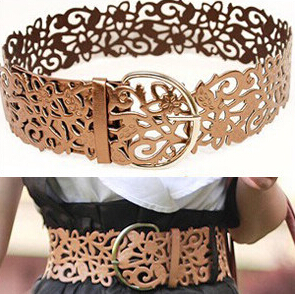 Sweet Leather Openwork Flower Shape Waist Belt For Women [glj10008]