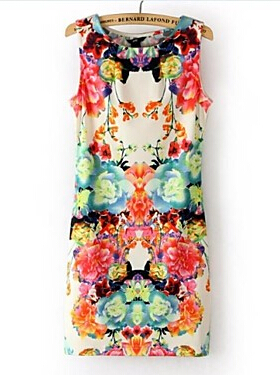 Women's Print Flower Mini Dress [glj10155]