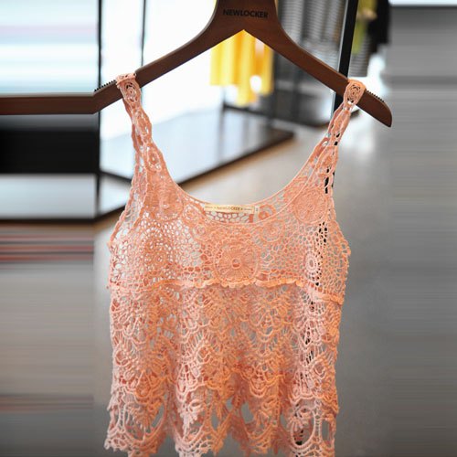 Hollow Out Splice Tassel Tank Top