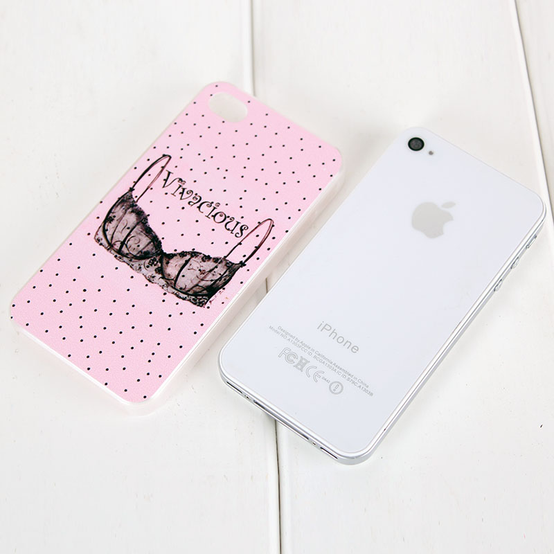 Pink Sexy Lady Lace Bra Hard Cover Case For Iphone 4/4s on Luulla