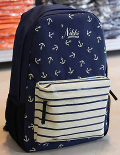 [grdx02046]cute Blue Anchor Backpack