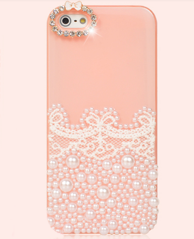 Cute Pearl Lace Apple Iphone 5 Case-light Pink [grdx02146]