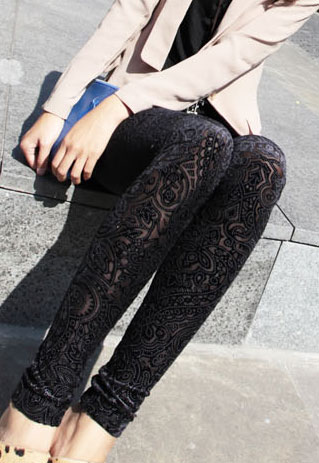 [grzxy6600284]gorgeous Folk Style Floral Crochet Leggings on Luulla