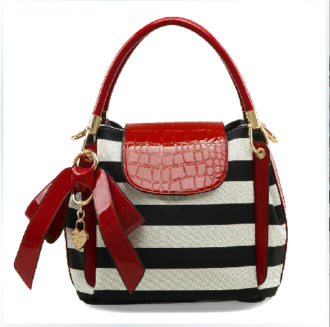 [grdx02075]fashion Bowknot Lovely Zebras Stripe Woman Handbag on Luulla